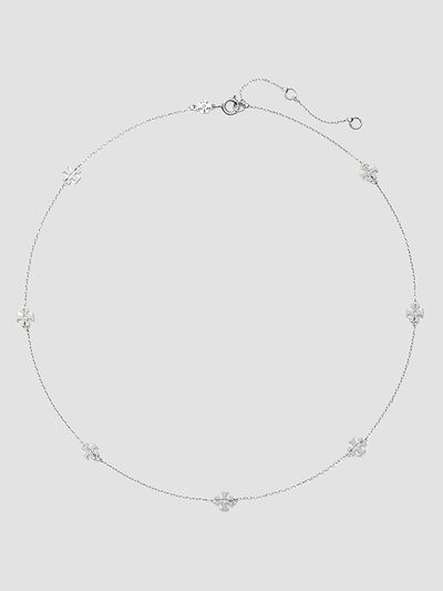 Tory Burch Women's Icon 18K-Gold-Plated Or Silvertone Logo Station Necklace
