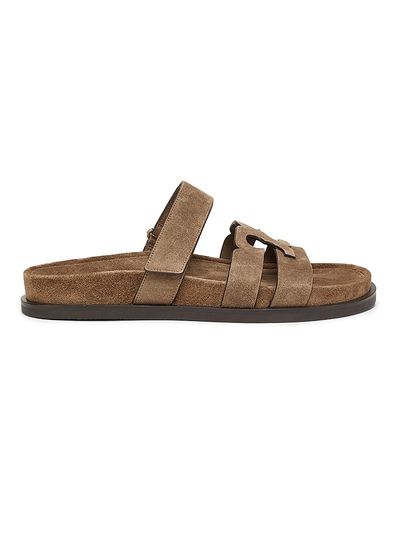 Tory Burch Women's Ines Logo-Detailed Suede Slide Sandals