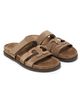 Tory Burch Women's Ines Logo-Detailed Suede Slide Sandals - 2