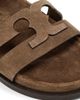 Tory Burch Women's Ines Logo-Detailed Suede Slide Sandals - 5
