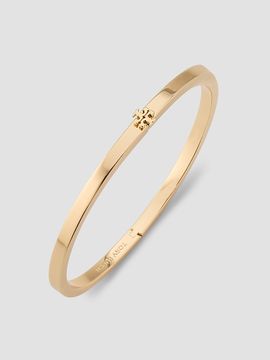 Tory Burch Women's Kira 18K-Gold-Plated Logo Hinged Bangle