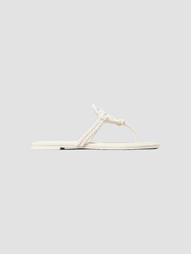 Tory Burch Women's Miller Imitation Pearl-Embellished Knotted Suede Sandals