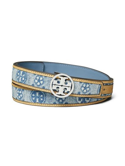 Tory Burch Women's Miller Logo Denim Belt
