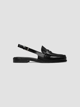 Tory Burch Women's Moc Toe Leather Slingback Penny Flats