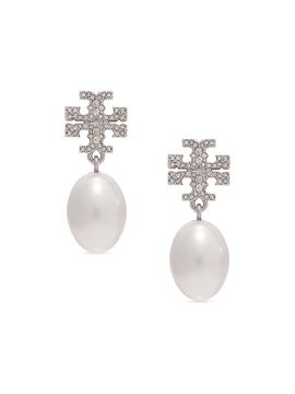 Tory Burch Women's Moondance Imitation Pearl & Crystal Pavé Drop Earrings