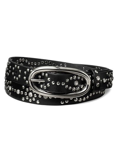 Tory Burch Women's Pierced Studded Leather Belt