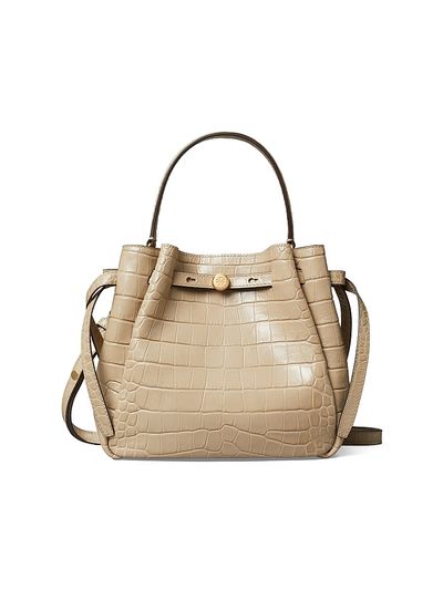 Tory Burch Women's Romy Croc-Embossed Leather Bucket Bag