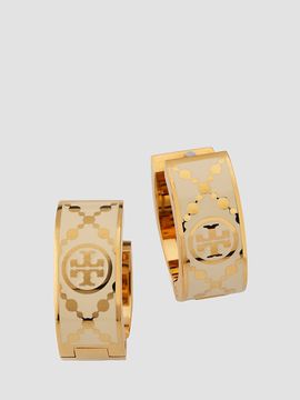 Tory Burch Women's Small Icon T Monogram Hoop Earrings