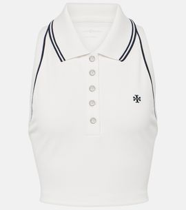 Tory Sport Tory Sport Logo cropped piqué polo shirt
