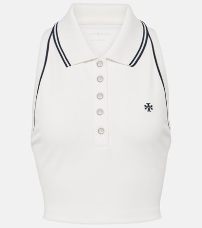 Tory Sport Tory Sport Logo cropped piqué polo shirt