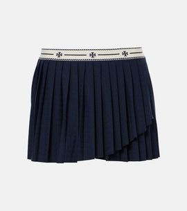 Tory Sport Tory Sport Pleated jacquard jersey tennis skirt