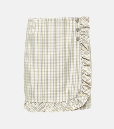Tory Sport Tory Sport Ruffled pinstripe cotton skort