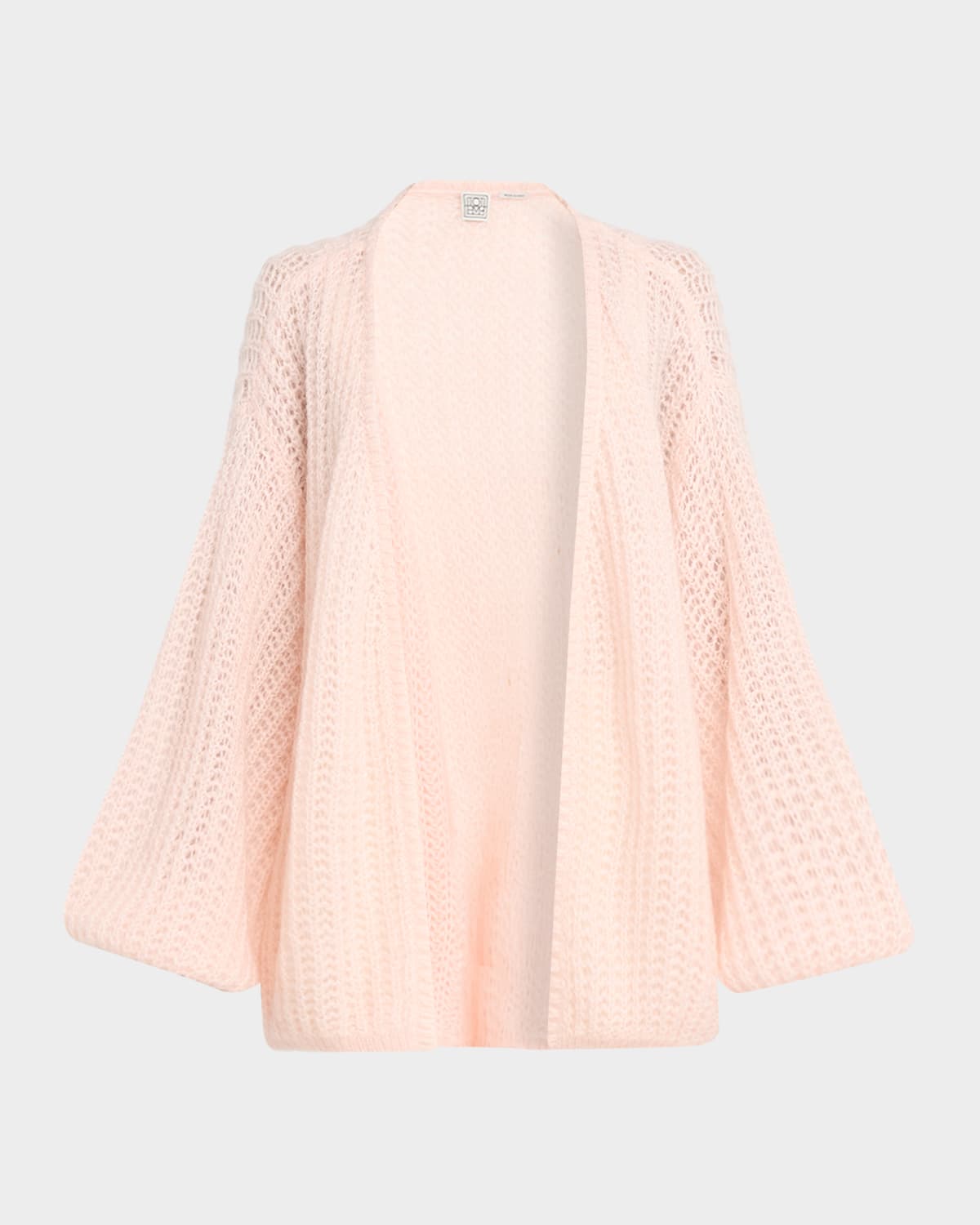 Toteme Balloon-Sleeve Mohair Open Knit Puffed Cardigan