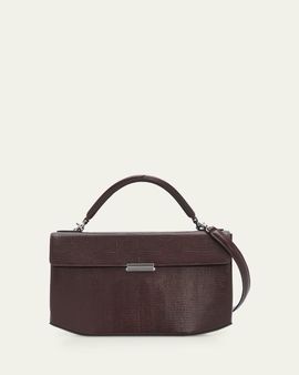 Toteme Clip Lizard-Embossed Top-Handle Bag