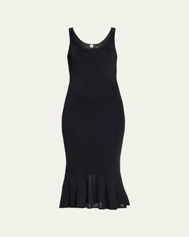 Toteme Fluted Hem Sleeveless Midi Dress