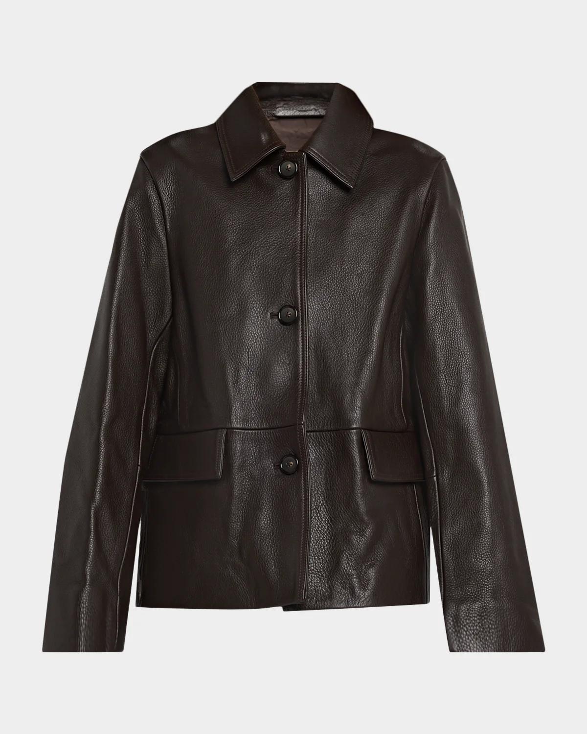 Toteme Garderob Grained Leather Jacket