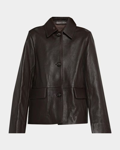 Toteme Garderob Grained Leather Jacket