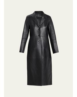 Toteme Leather Slim Long Coat