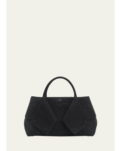 Toteme Mercer Nubuck Leather Top-Handle Bag