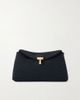 TOTEME Mini T-Lock leather-trimmed woven clutch - 1