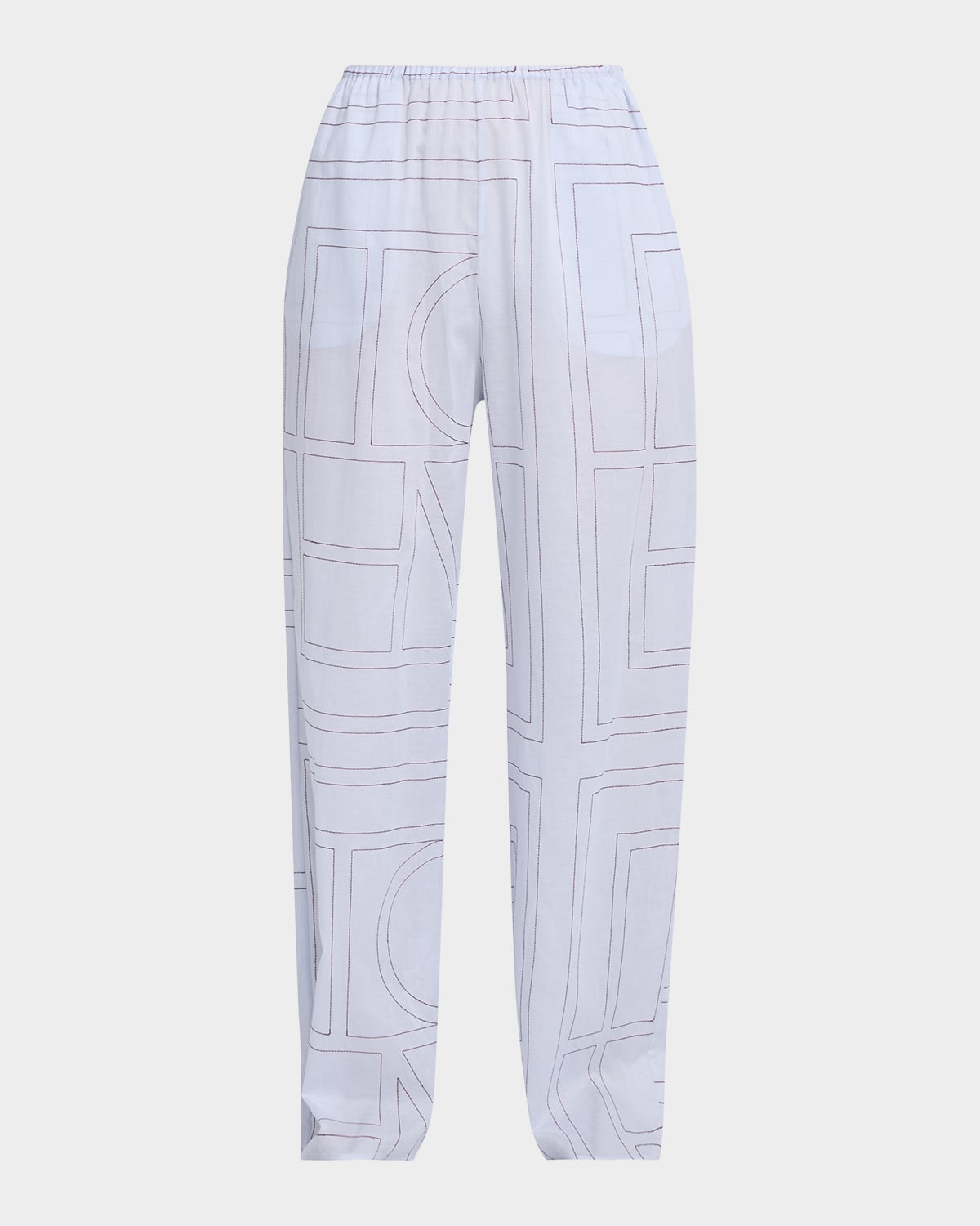 Toteme Monogram Cotton-Blend Straight-Leg Pajama Pants