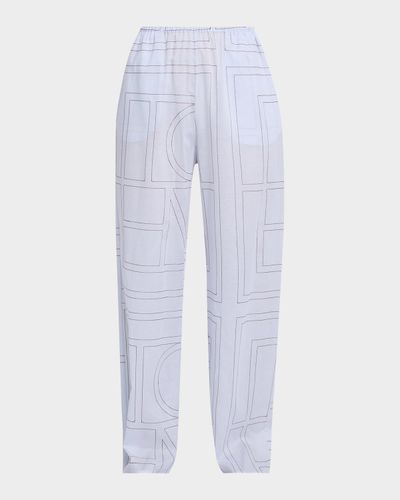 Toteme Monogram Cotton-Blend Straight-Leg Pajama Pants