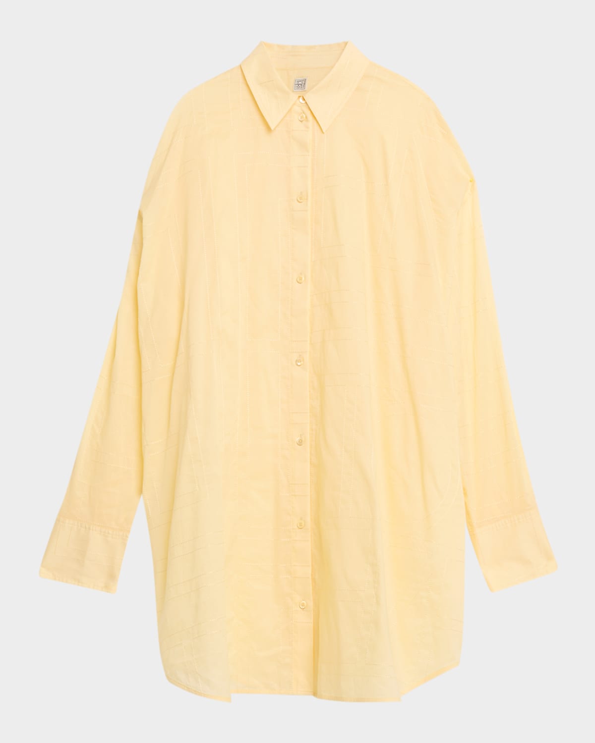 Toteme Monogram Embroidered Cotton Long Summer Shirt