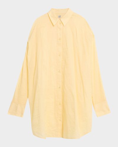 Toteme Monogram Embroidered Cotton Long Summer Shirt