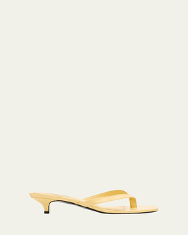 Toteme Naplack Leather Kitten-Heel Sandals