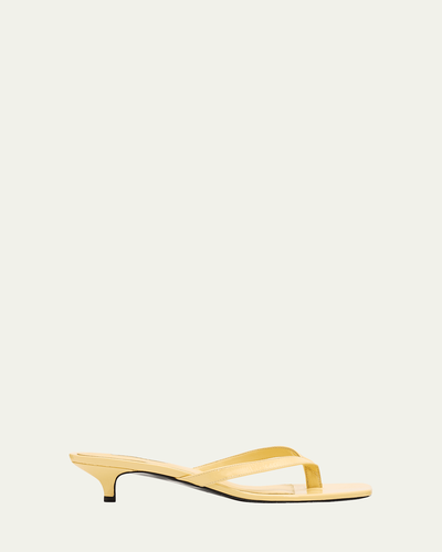 Toteme Naplack Leather Kitten-Heel Sandals
