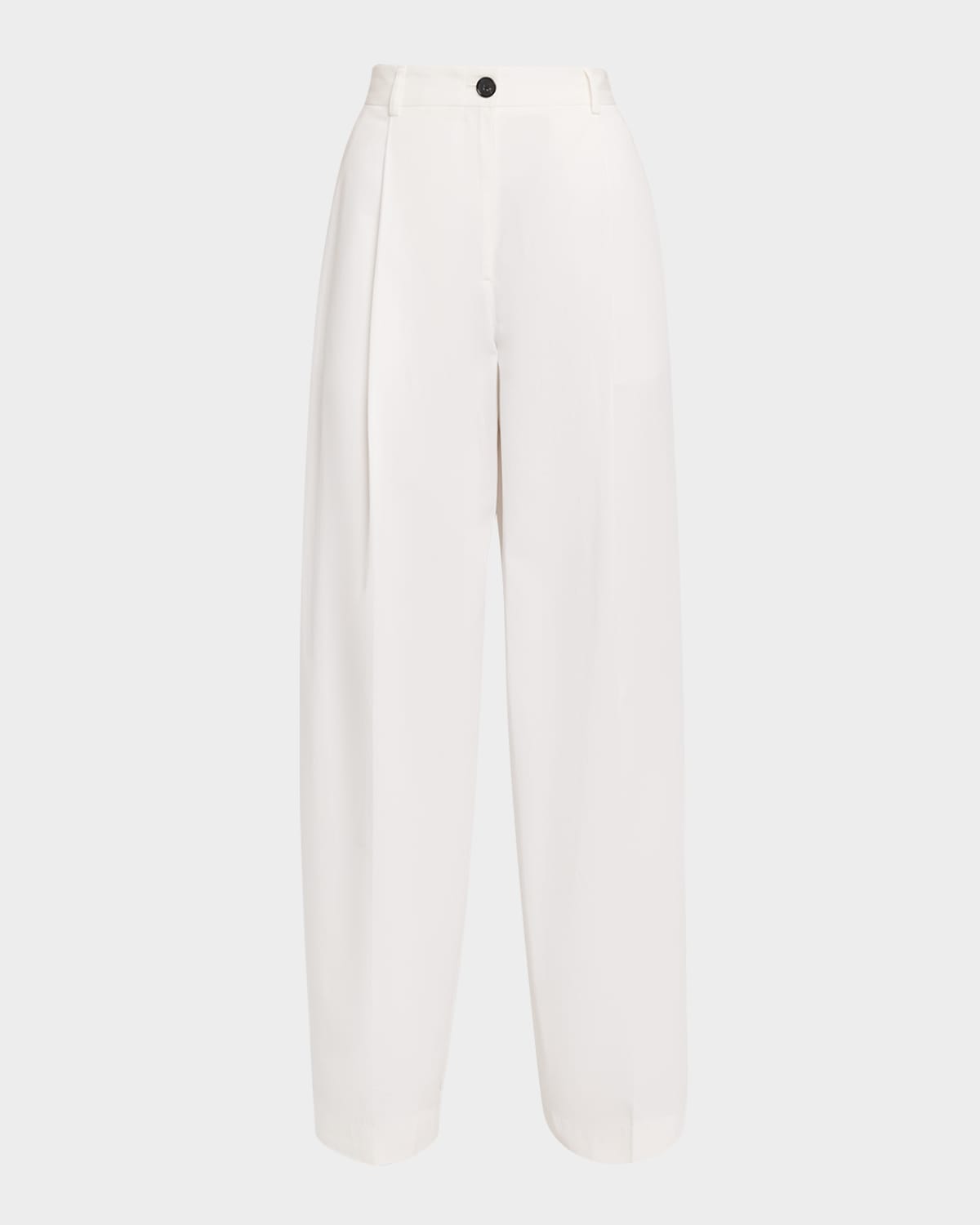 Toteme Pleated Cotton Straight-Leg Trousers