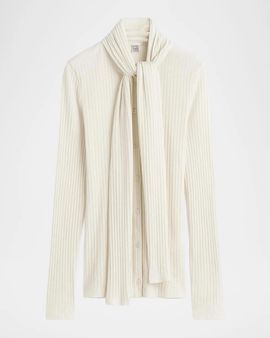 Toteme Ribbed Bow Blouse