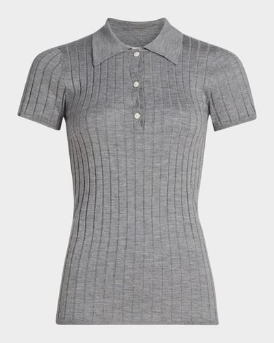 Toteme Ribbed Cashmere Silk Polo Shirt