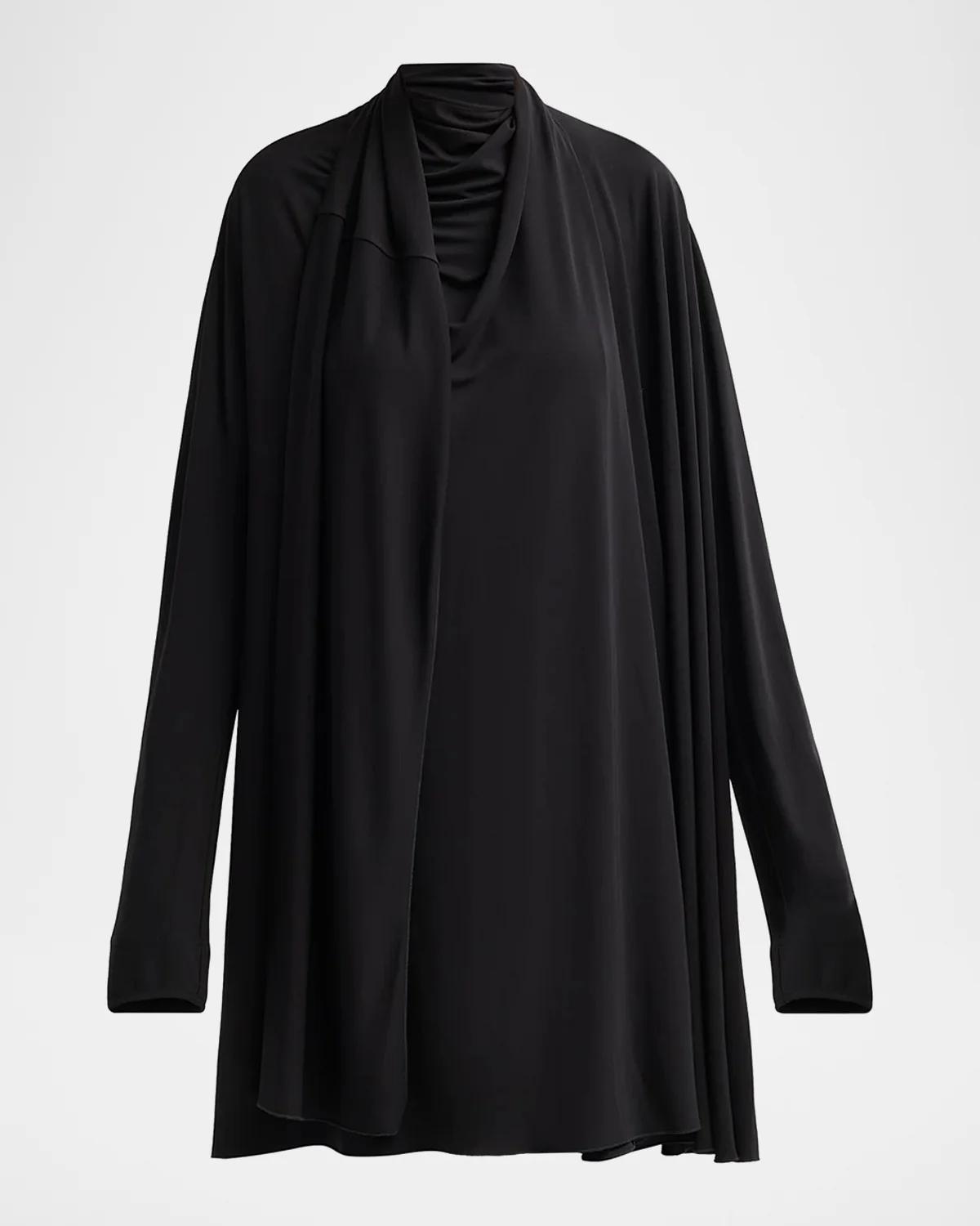 Toteme Scarf-Trim Jersey Knee-Length Dress