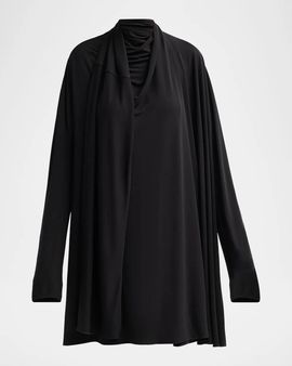 Toteme Scarf-Trim Jersey Knee-Length Dress