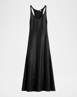 Toteme Sculpted Shimmering Cotton Midi Tank Dress