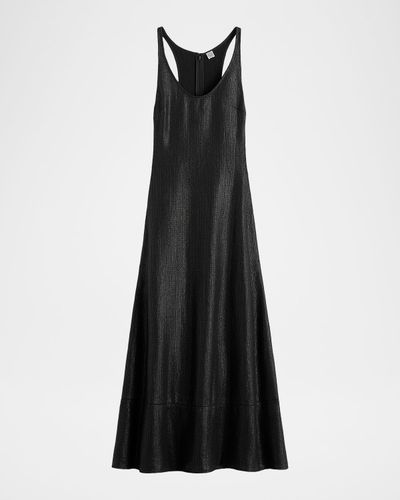 Toteme Sculpted Shimmering Cotton Midi Tank Dress