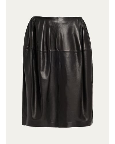 Toteme Short Sculptural Leather Skirt