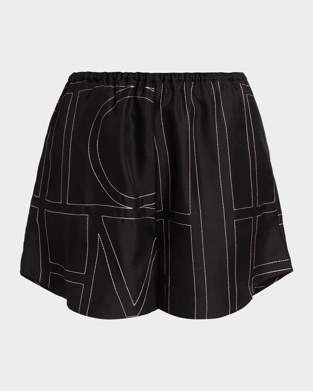 Toteme Silk Stitched-Logo Shorts