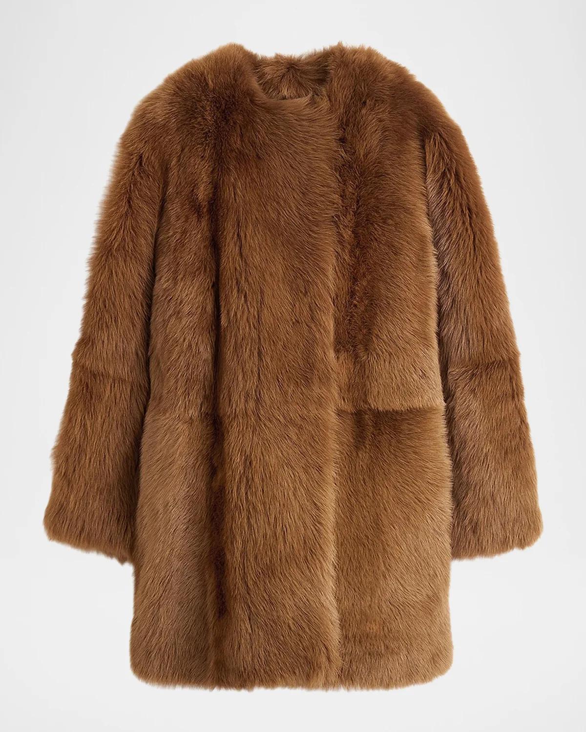 Toteme Silky Lamb Shearling Short Coat