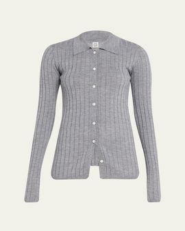 Toteme Slim Ribbed Long Sleeve Shirt
