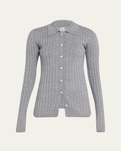 Toteme Slim Ribbed Long Sleeve Shirt
