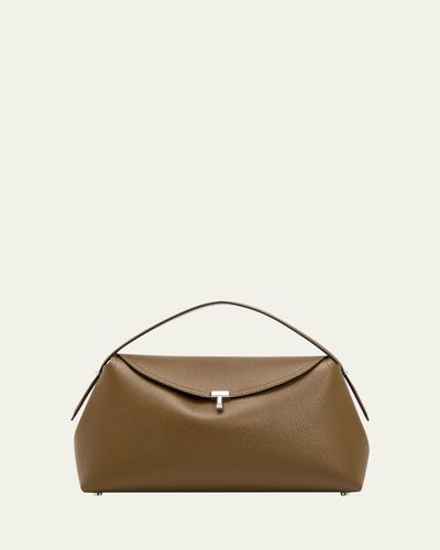 Toteme T-Lock Grain Leather Top-Handle Bag