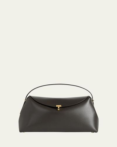 Toteme T-Lock Soft Textured Palmellatta Napa Leather Top-Handle Bag
