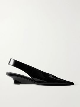 TOTEME The Wedge patent-leather slingback pumps