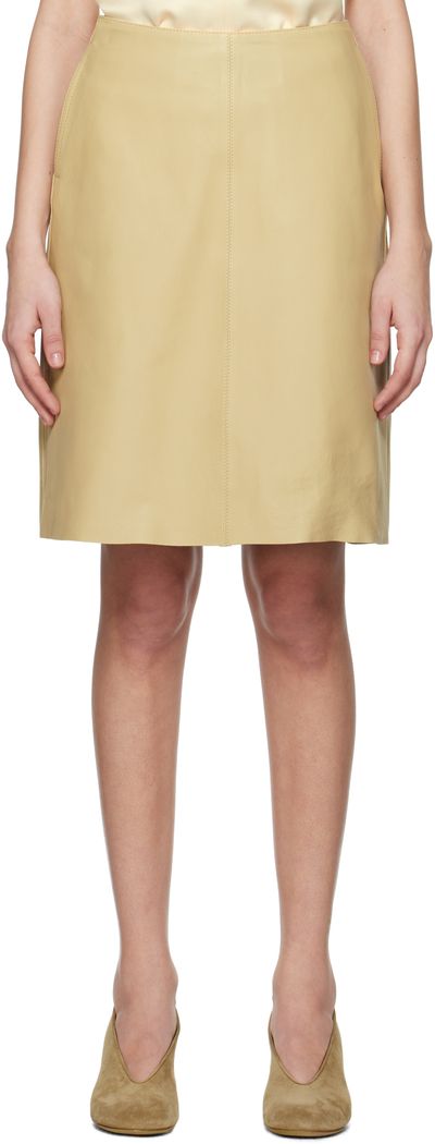 TOTEME TOTEME Beige A-line Leather Miniskirt
