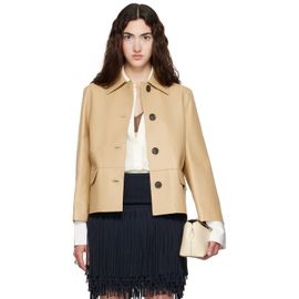TOTEME TOTEME Beige Bonded Leather Jacket