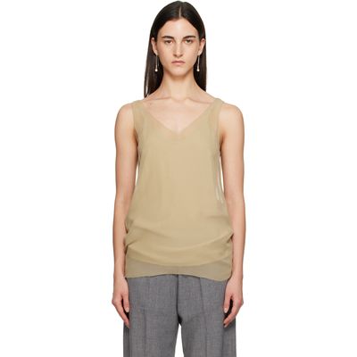 TOTEME TOTEME Beige Chiffon Slip Top