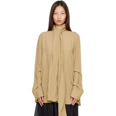 TOTEME TOTEME Beige Draped Scarf Blouse