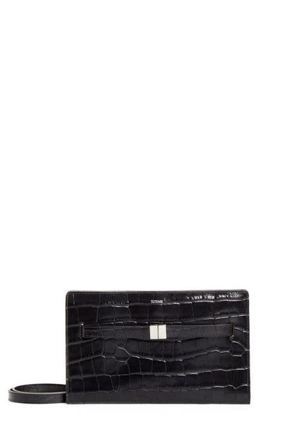 TOTEME TOTEME Belted Croc Embossed Leather Crossbody Bag